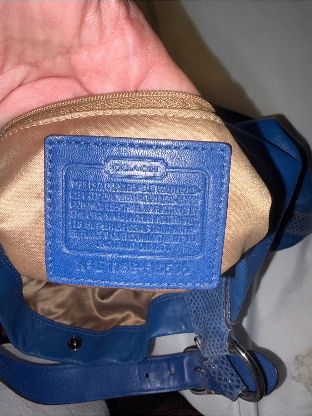 Coach Blue Leather Hobo Shoulder Bag in Very Good Condition